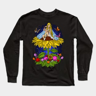 Hippie Sunflower Fairy Long Sleeve T-Shirt